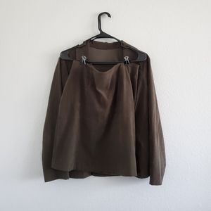 Dark Olive Green Skirt Suit Set
